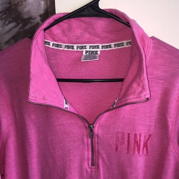 Victoria Secret Pink Quarter Zip Pullover Sweater Y2K - Picture 3 of 6